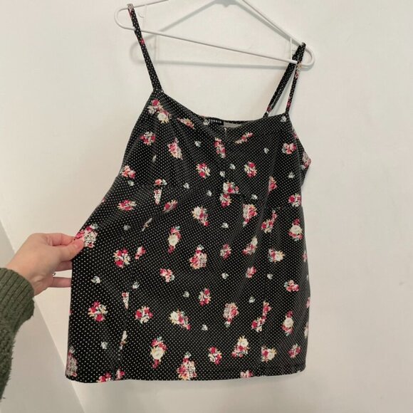 TORRID 3 Plus Size Floral Polka Dot Bustier Cami Black White Polka Dot Tank Top - Picture 10 of 15